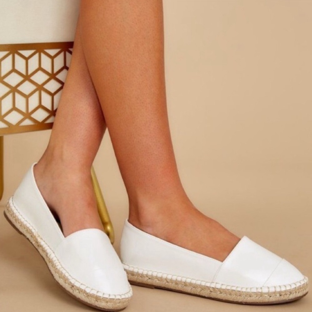 Chase + Chloe White Espadrille Flats